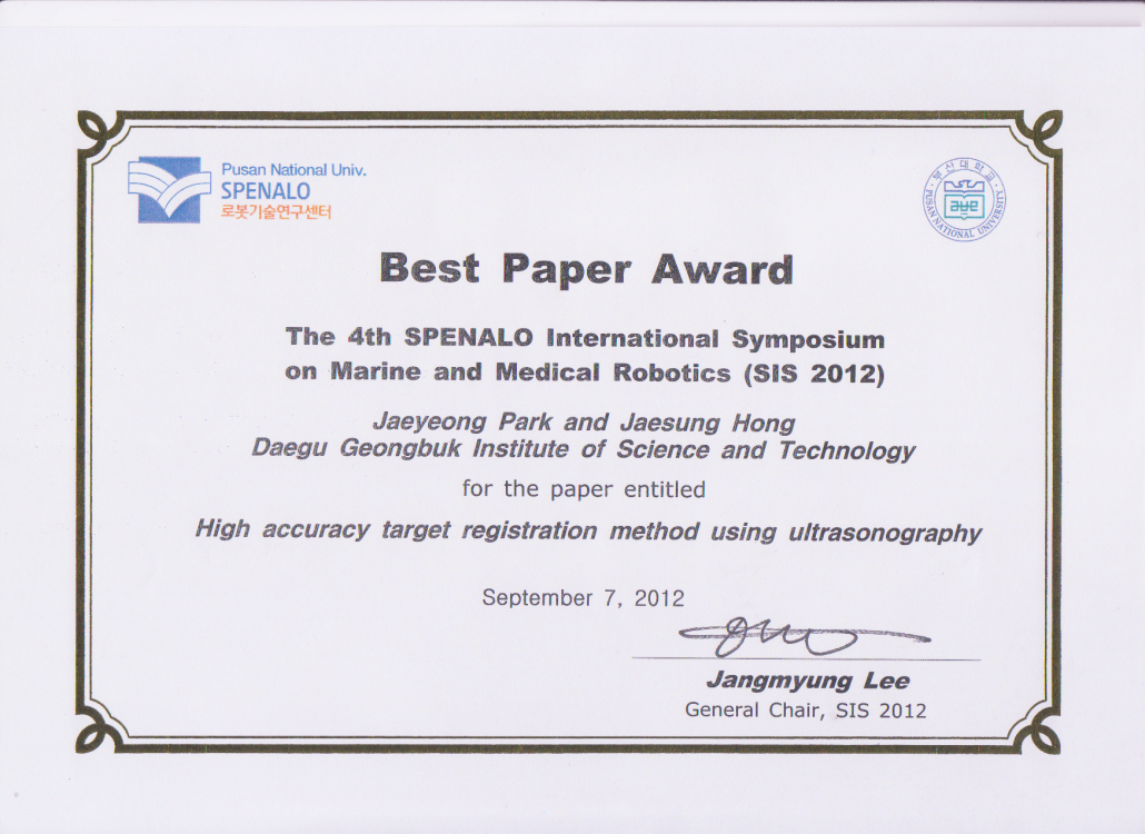 [11] Best Paper Award